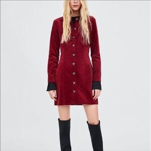 ZARA Corduroy button up dress